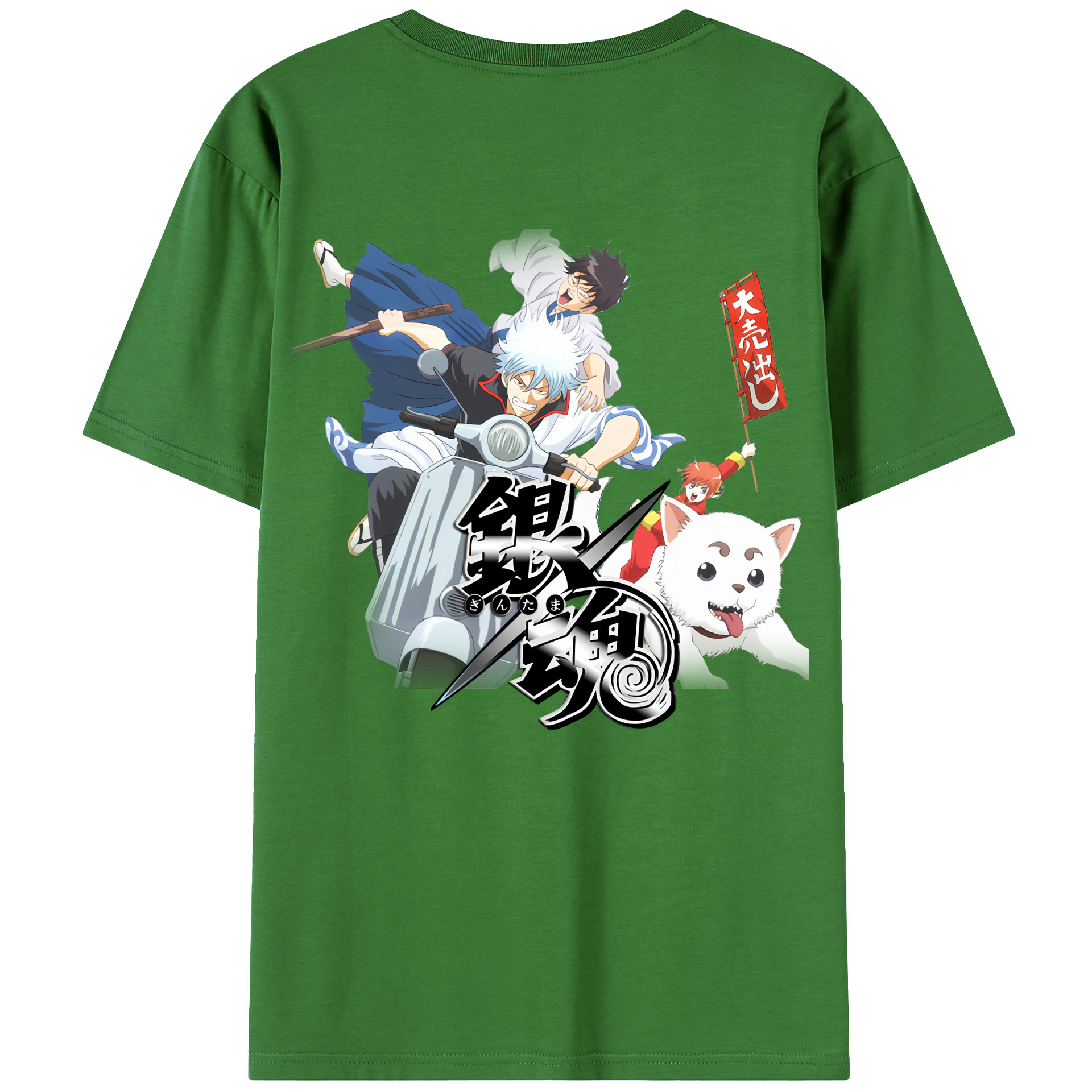 （画像用） ぎんたま 坂田銀時（さかたぎんとき） 神楽 志村新八（しむら しんぱち） GINTAMA Sakata Gintoki Kagura Shimura Shinpachi レディース半袖Tシャツ(バックプリント)